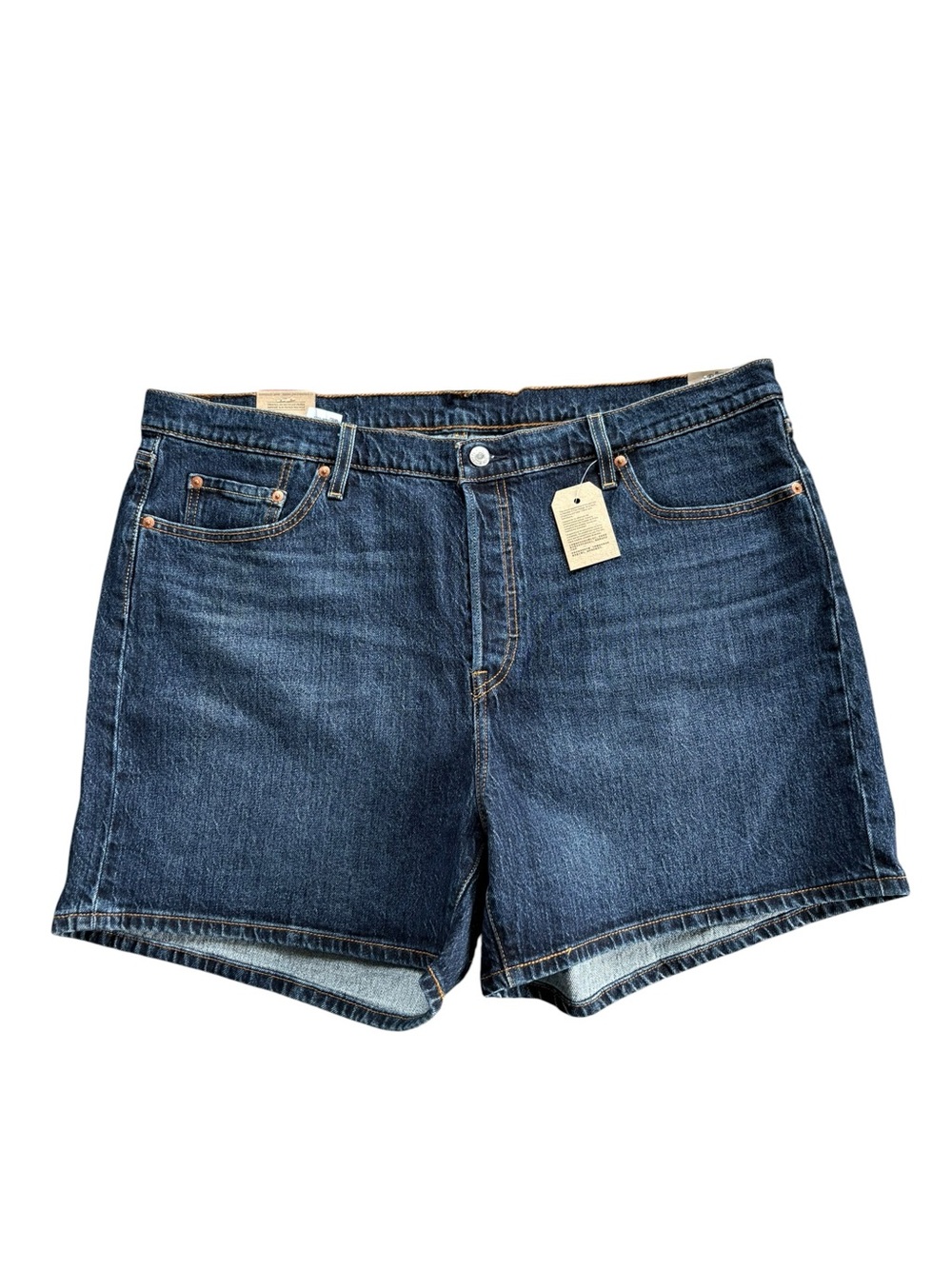 Levi’s 501 Original High Rise Denim Shorts NWT Dark Wash Button Fly Size 20